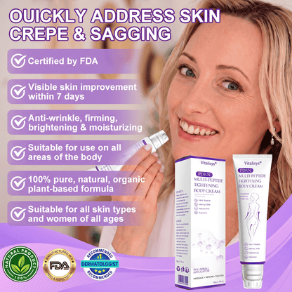 FDA Official ✅ : Vitalisys® PDRN Multi-Peptide Massaging Body Roller Cream ✨ - Anti-aging, Hydrating, Skin Firming & Lifting, Skin Repair, Even Tone, Acne and Dark Spot Treatment, Wart and Mole Removal, and Psoriasis Relief 💕