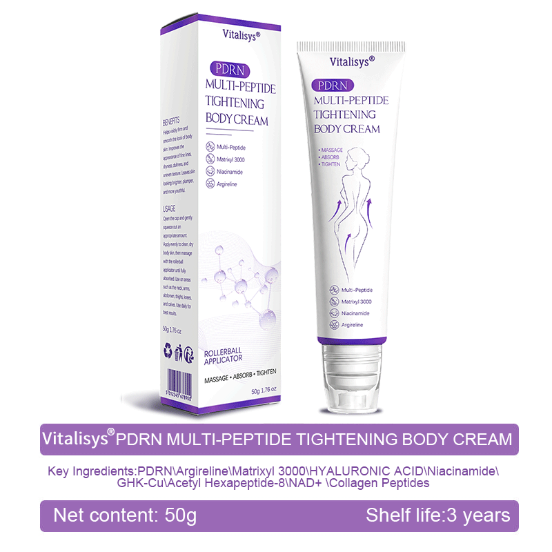 FDA Official ✅ : Vitalisys® PDRN Multi-Peptide Massaging Body Roller Cream ✨ - Anti-aging, Hydrating, Skin Firming & Lifting, Skin Repair, Even Tone, Acne and Dark Spot Treatment, Wart and Mole Removal, and Psoriasis Relief 💕