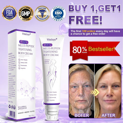 FDA Official ✅ : Vitalisys® PDRN Multi-Peptide Massaging Body Roller Cream ✨ - Anti-aging, Hydrating, Skin Firming & Lifting, Skin Repair, Even Tone, Acne and Dark Spot Treatment, Wart and Mole Removal, and Psoriasis Relief 💕