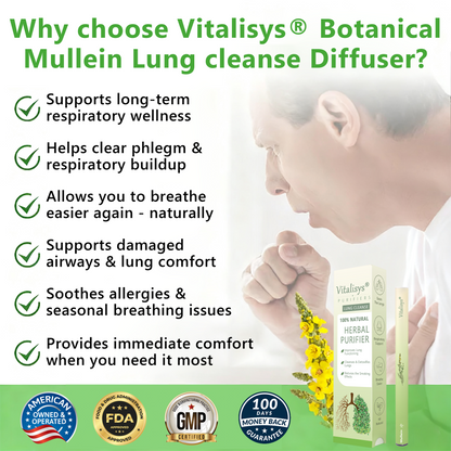 𝐔𝐒 𝐎𝐰𝐧𝐞𝐝 𝐚𝐧𝐝 𝐎𝐩𝐞𝐫𝐚𝐭𝐞𝐝✅ 𝐕𝒊𝒕𝐚𝐥𝐢𝐬𝐲𝐬® 𝐁𝐨𝐭𝐚𝐧𝐢𝐜𝐚𝐥 𝐌𝐮𝐥𝐥𝐞𝐢𝐧 𝐋𝐮𝐧𝐠 𝐂𝐥𝐞𝐚𝐧𝐬𝐞 𝐃𝐢𝐟𝐟𝐮𝐬𝐞𝐫(🫁Cough, Pharyngitis, shortness of breath, sputum, stuffy nose, bronchitis, bronchitis, allergy symptoms, lung discomfort)2✨
