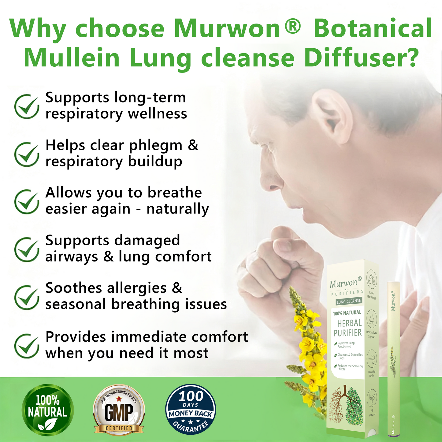 𝐔𝐒 𝐎𝐰𝐧𝐞𝐝 𝐚𝐧𝐝 𝐎𝐩𝐞𝐫𝐚𝐭𝐞𝐝✅ 𝗠𝐮𝐫𝘄𝗈𝗇® 𝐁𝐨𝐭𝐚𝐧𝐢𝐜𝐚𝐥 𝐌𝐮𝐥𝐥𝐞𝐢𝐧 𝐋𝐮𝐧𝐠 𝐂𝐥𝐞𝐚𝐧𝐬𝐞 𝐃𝐢𝐟𝐟𝐮𝐬𝐞𝐫(🫁Cough, Pharyngitis, shortness of breath, sputum, stuffy nose, bronchitis, bronchitis, allergy symptoms, lung discomfort)6🌈